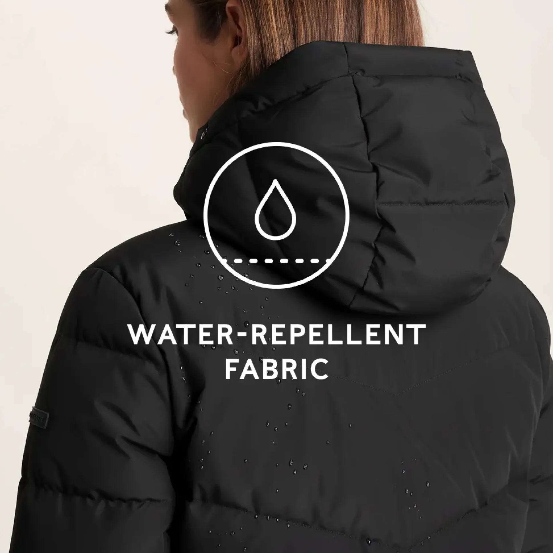 Raleigh Luxe Womens Long Shower Resistant Down Insulated Jacket - Black