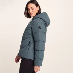 Raleigh Luxe Womens Shower Resistant Down Insulated Jacket - Graphite