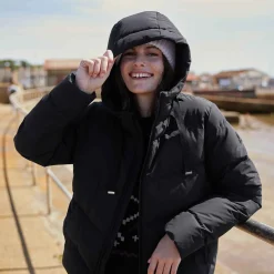 Raleigh Luxe Womens Shower Resistant Down Insulated Jacket - Black