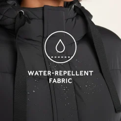 Raleigh Womens Long Insulated Jacket - Washed Black