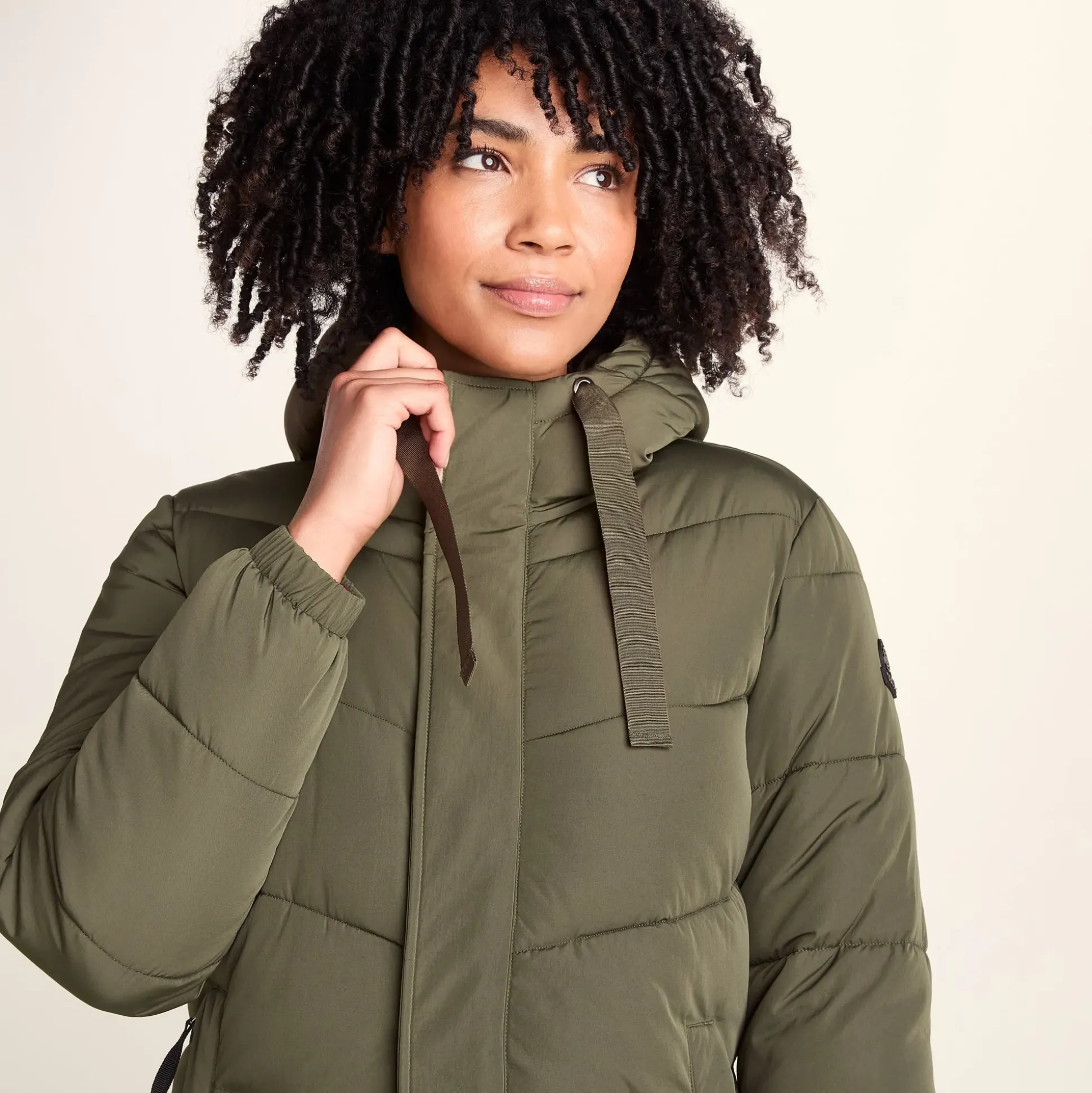 Raleigh Womens Long Insulated Jacket - Khaki