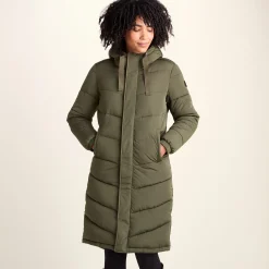 Raleigh Womens Long Insulated Jacket - Khaki