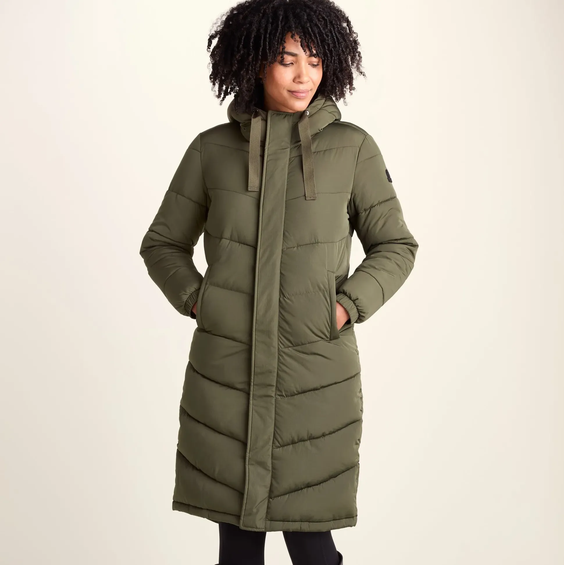 Raleigh Womens Long Insulated Jacket - Khaki