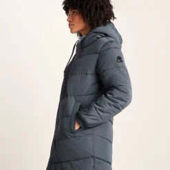 Raleigh Womens Long Insulated Jacket - Washed Blue