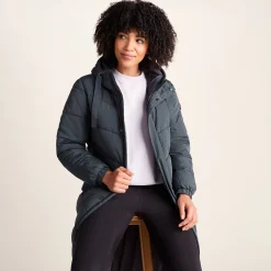 Raleigh Womens Long Insulated Jacket - Washed Blue