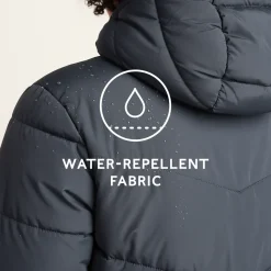 Raleigh Womens Long Insulated Jacket - Washed Blue