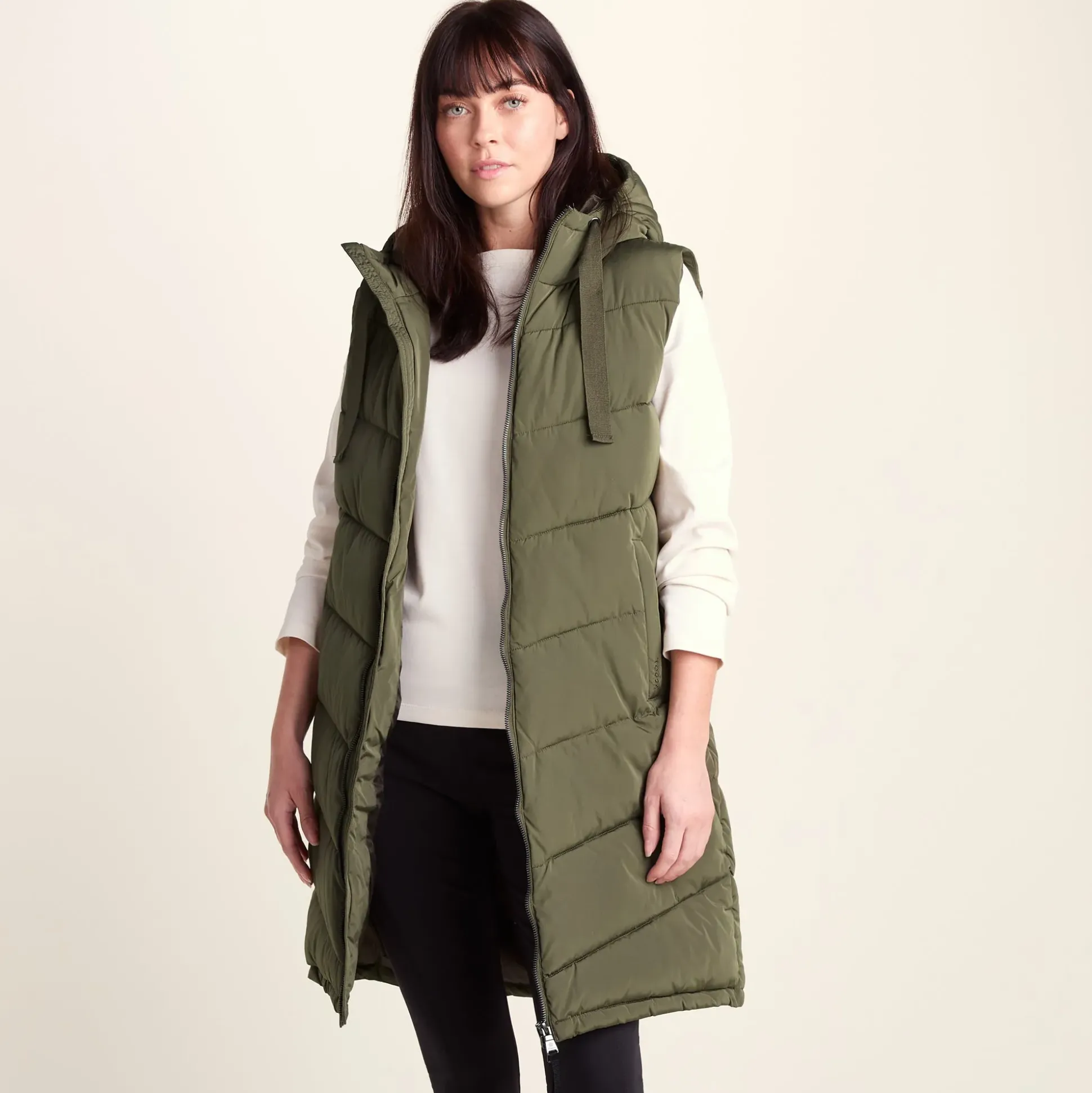 Ranskill Womens Long Insulated Gilet - Khaki