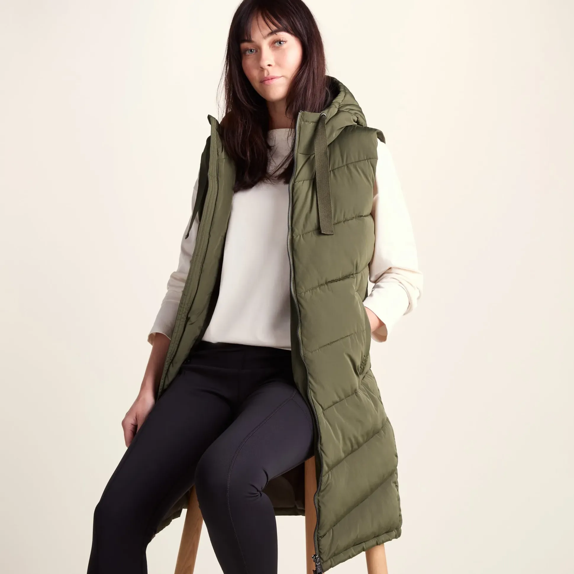 Ranskill Womens Long Insulated Gilet - Khaki