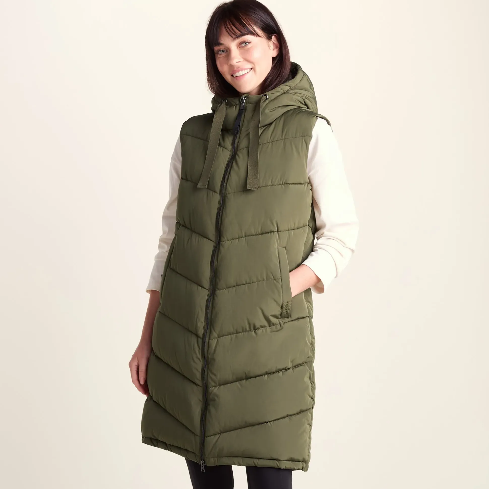 Ranskill Womens Long Insulated Gilet - Khaki