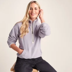 Rawson Womens Relaxed Fit Microfleece Zip Neck - Lavender Grey