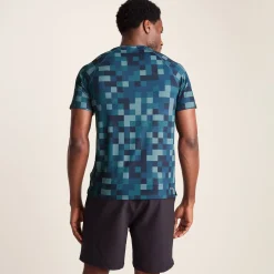 Rayan Mens Performance T-Shirt - Inky Blue Pixel Print