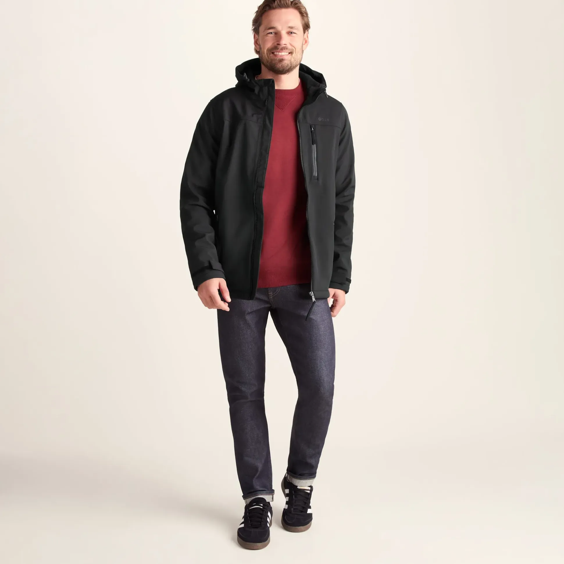Retner Mens Waterproof Softshell Hooded Jacket - Black