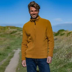 Revive Mens Quarter Zip Fleece - Rich Ochre