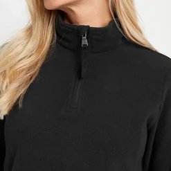 Revive Womens Quarter Zip Fleece - Black