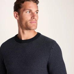 Richie Mens Knitted Crew Neck jumper - Dark Indigo