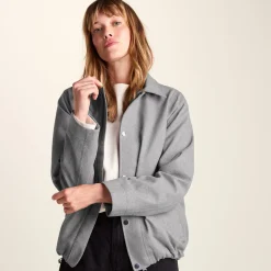 Robyn Womens Waterproof Short Trench Coat - Mid Grey Melange