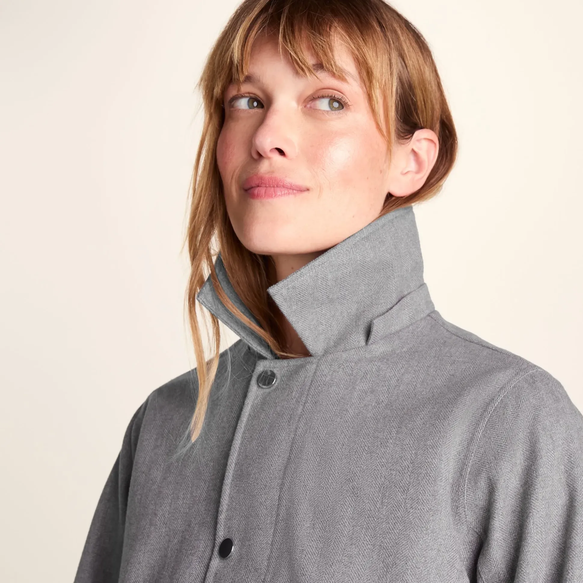 Robyn Womens Waterproof Short Trench Coat - Mid Grey Melange