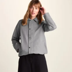 Robyn Womens Waterproof Short Trench Coat - Mid Grey Melange