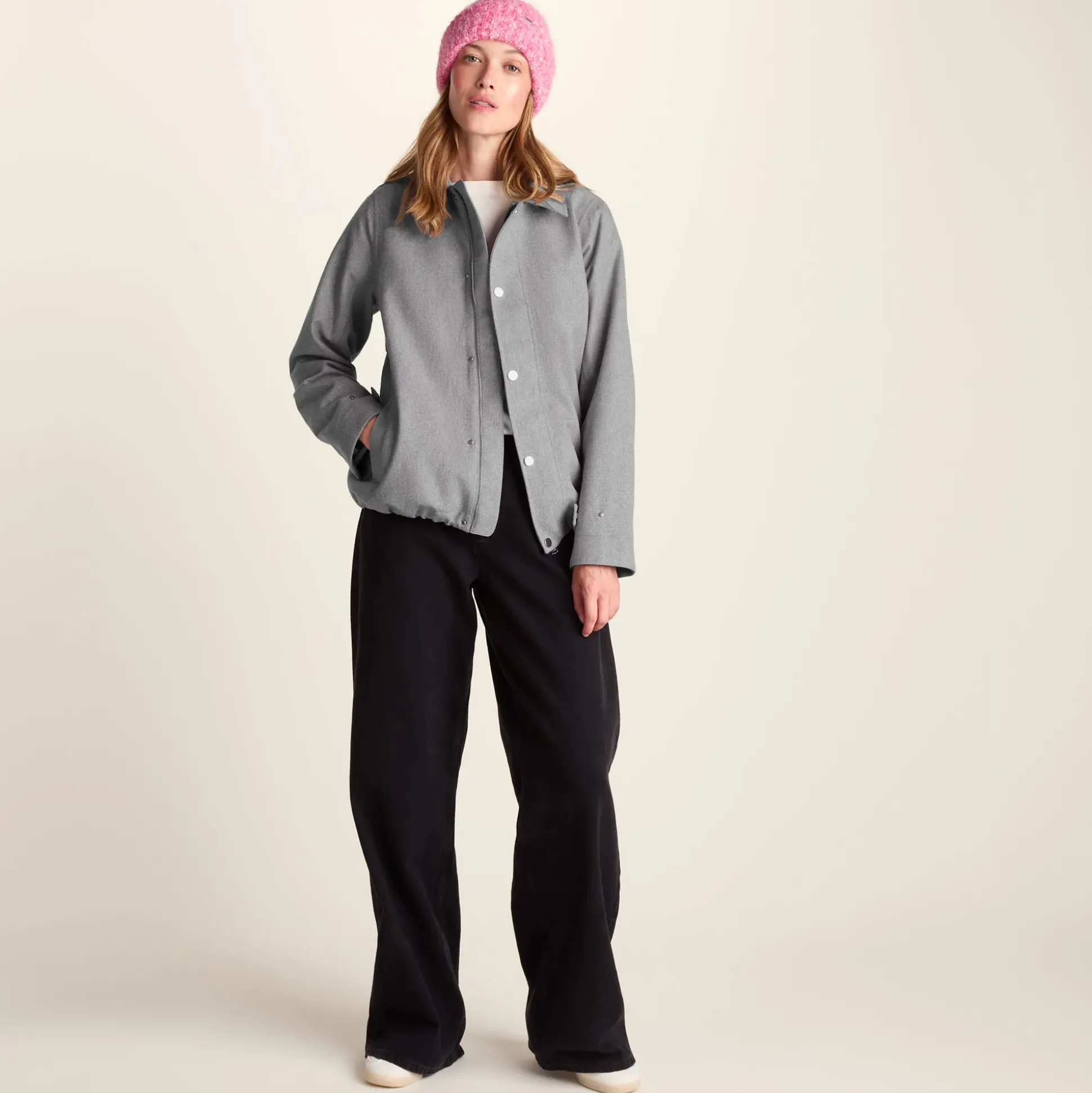 Robyn Womens Waterproof Short Trench Coat - Mid Grey Melange