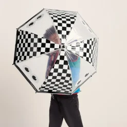Romney Kids Shaun the Sheep Umbrella - Black White Checkerboard