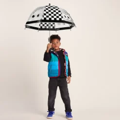Romney Kids Shaun the Sheep Umbrella - Black White Checkerboard