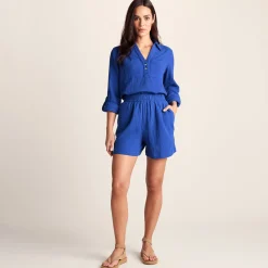 Samie Womens 100% Cotton Shorts - Ultramarine Blue