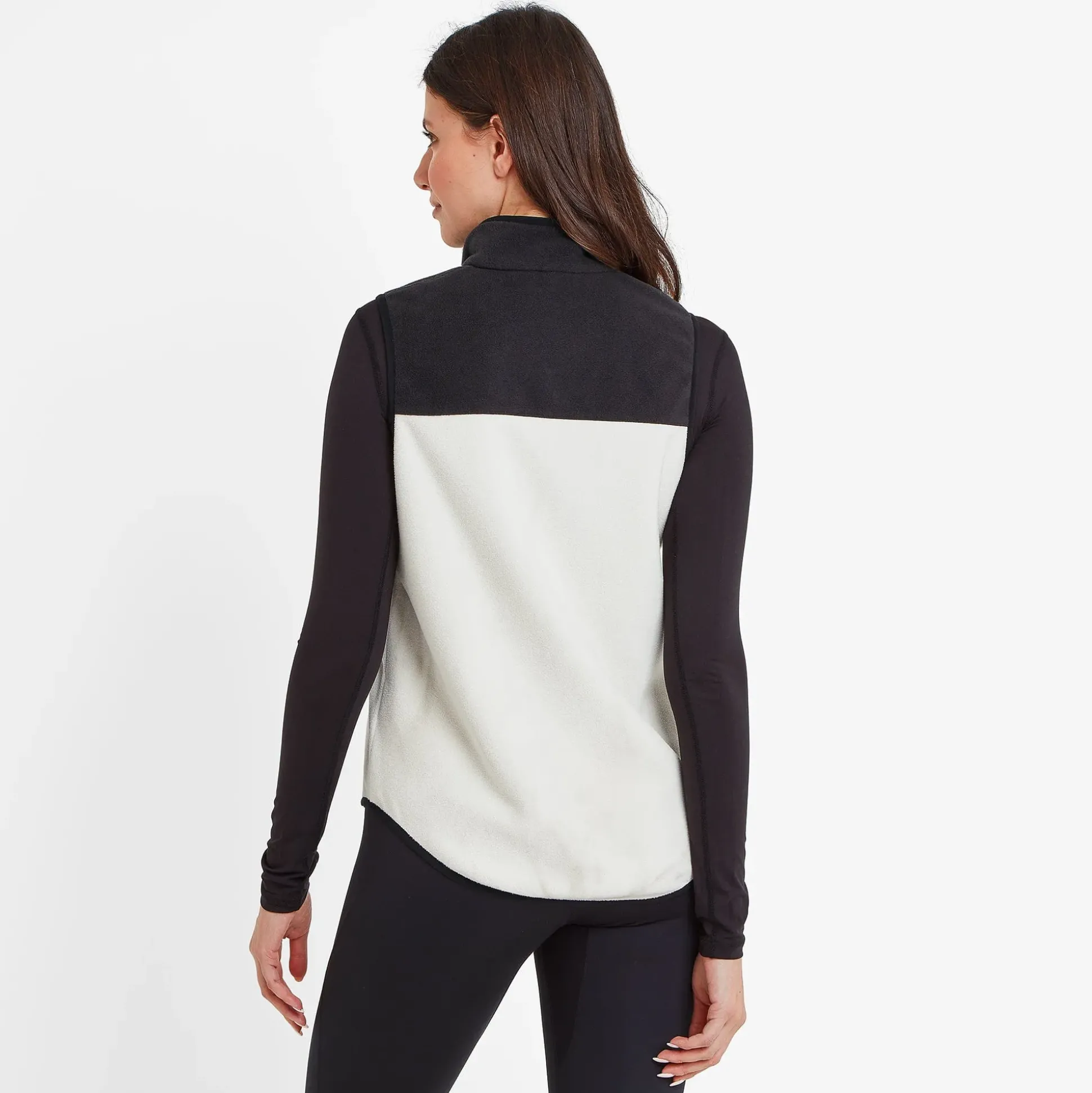 Sarel Womens Colour Block Fleece Gilet - Vanilla/Black