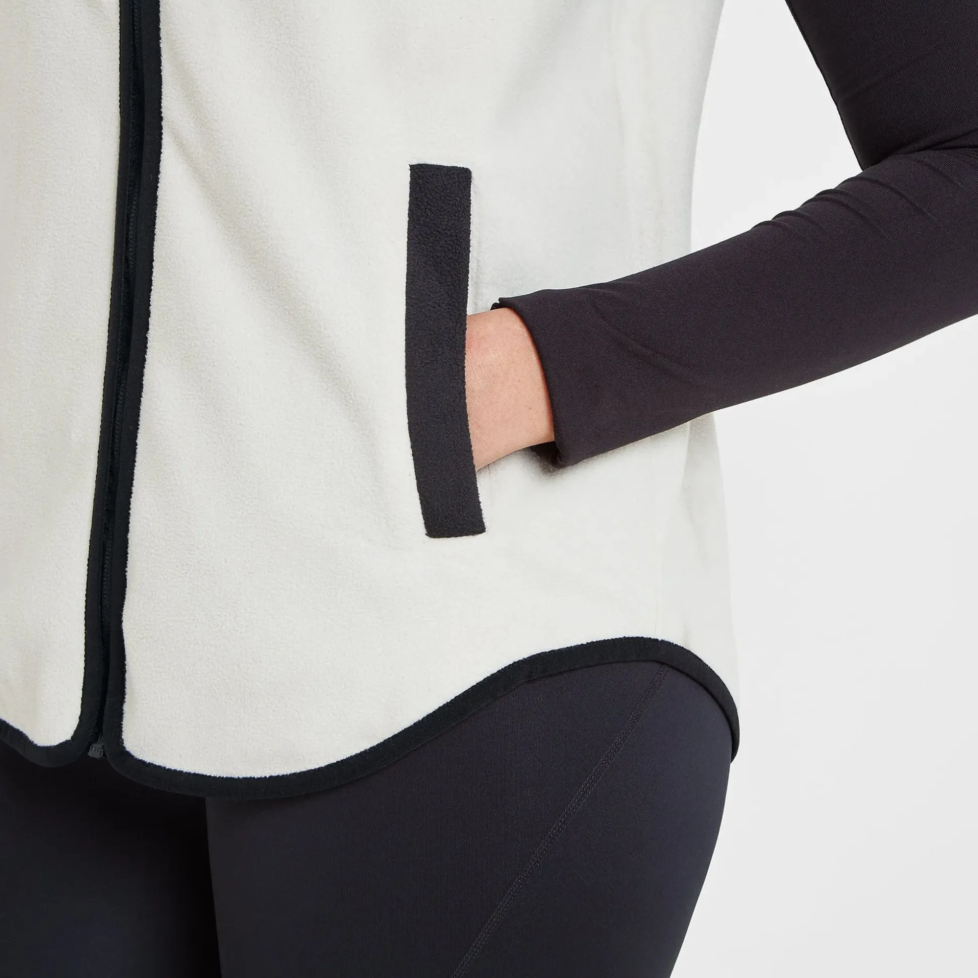 Sarel Womens Colour Block Fleece Gilet - Vanilla/Black