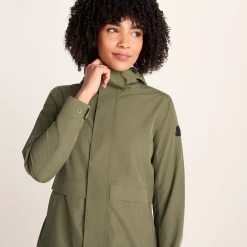 Saunter Womens Long Waterproof Jacket - Khaki