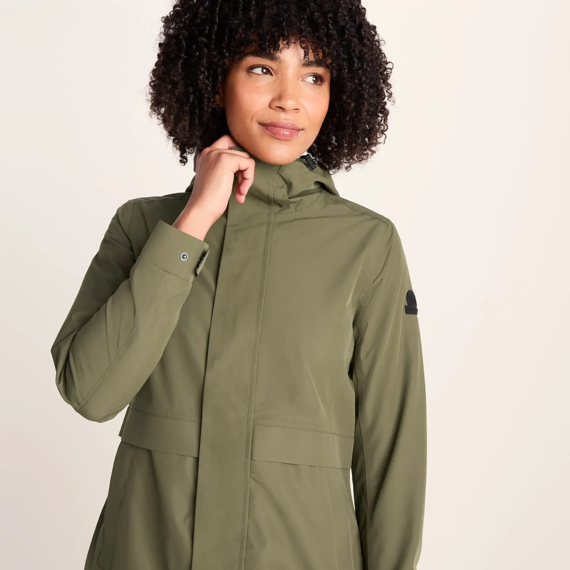 Saunter Womens Long Waterproof Jacket - Khaki