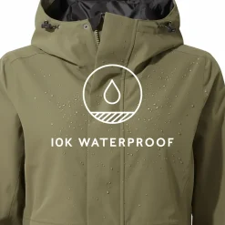 Saunter Womens Long Waterproof Jacket - Khaki