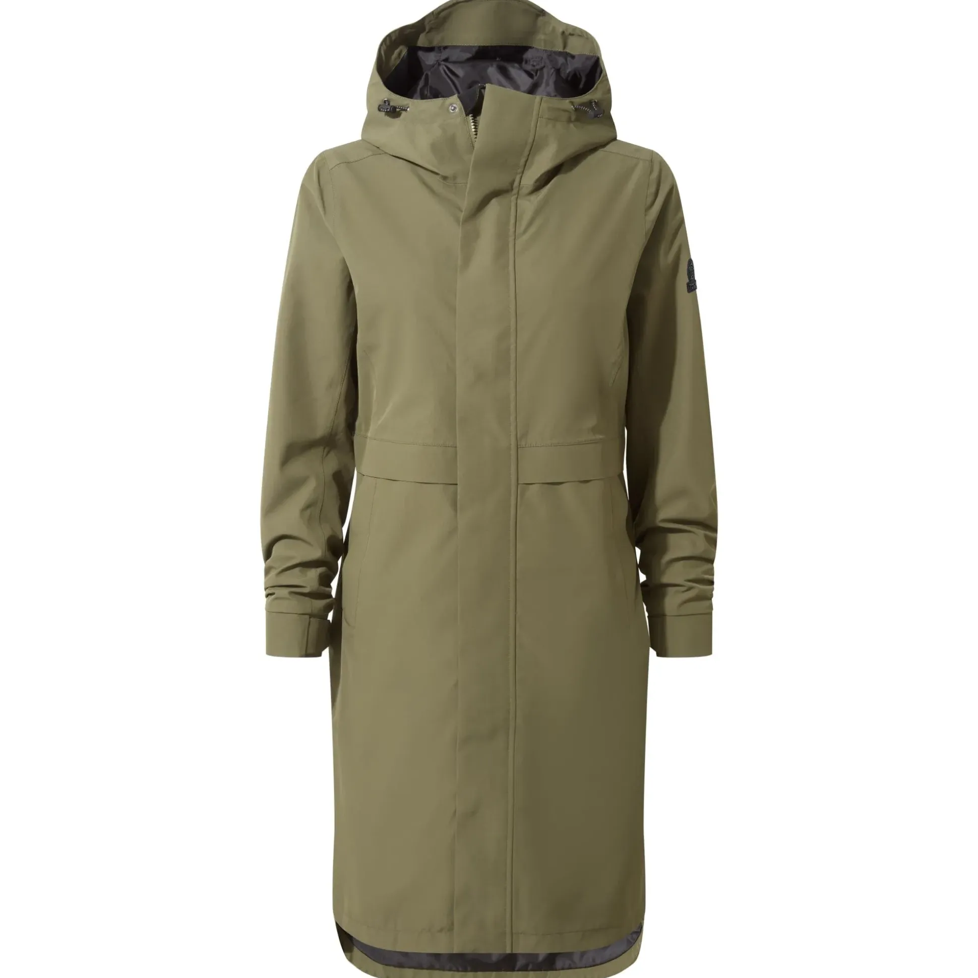 Saunter Womens Long Waterproof Jacket - Khaki