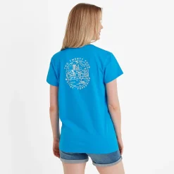Seaside Womens 100% Cotton T-Shirt - Azure Blue