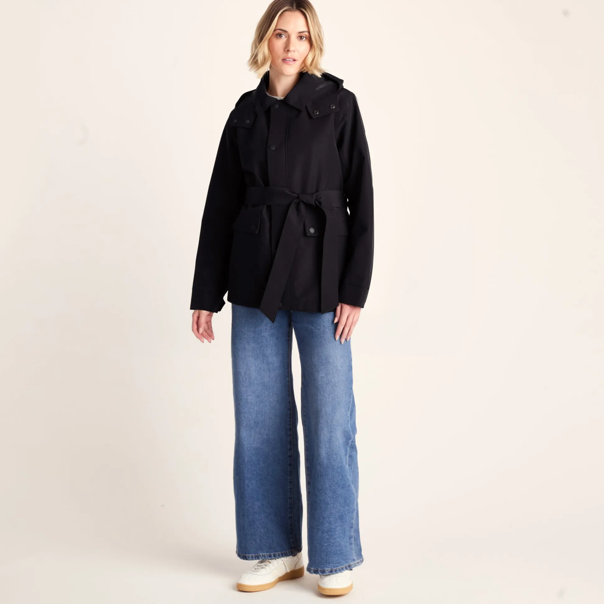 Shea Womens Waterproof Trench Coat - Black