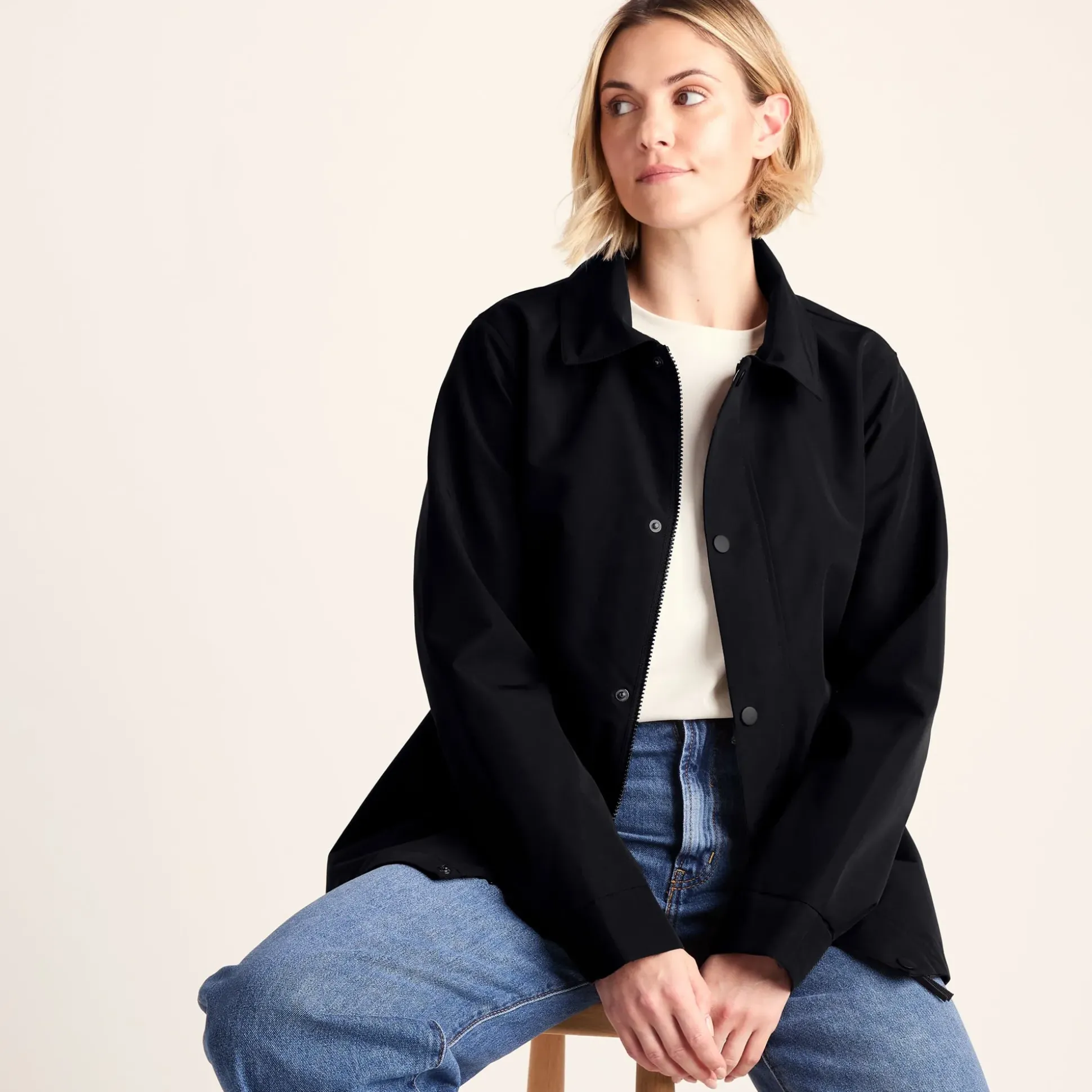 Shea Womens Waterproof Trench Coat - Black