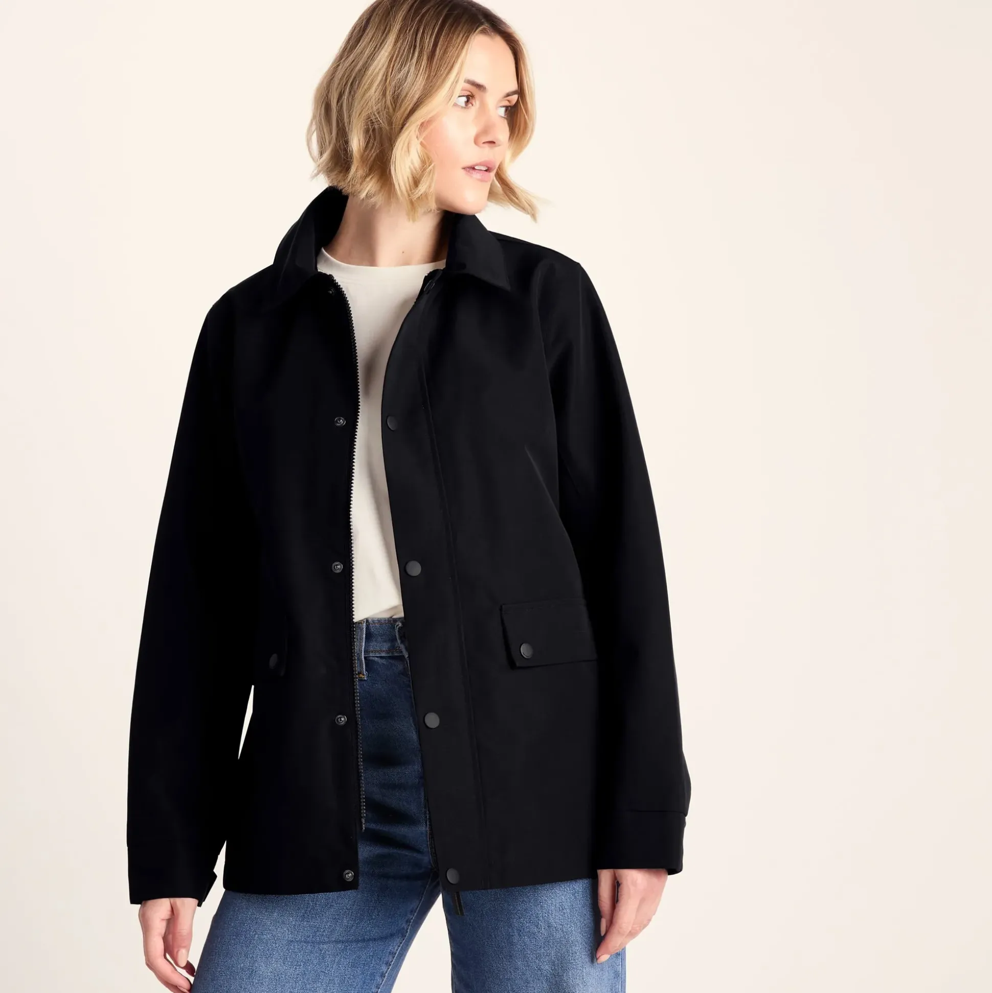 Shea Womens Waterproof Trench Coat - Black