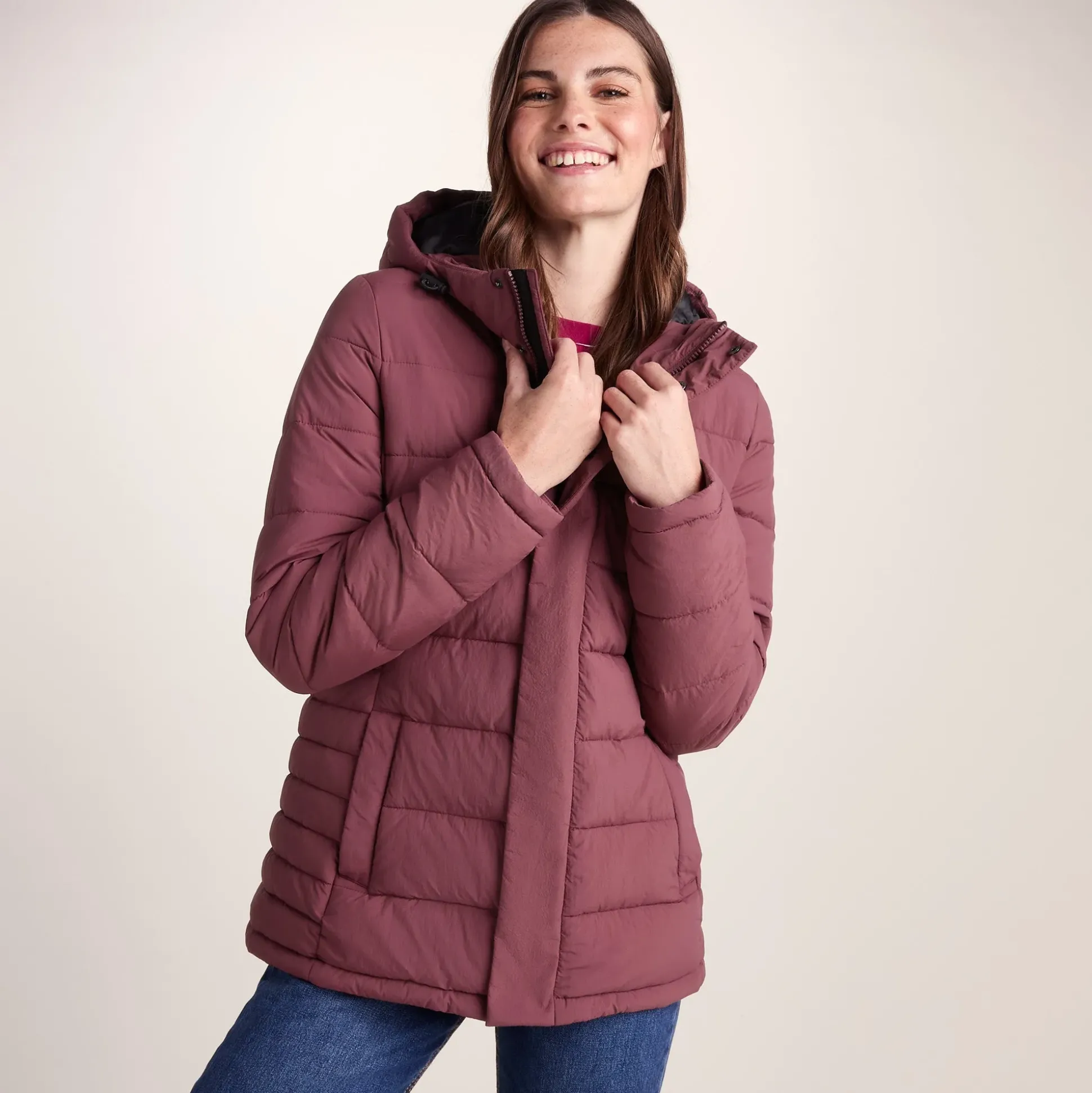Sleight Womens Short Insulated Parka - Burgundy