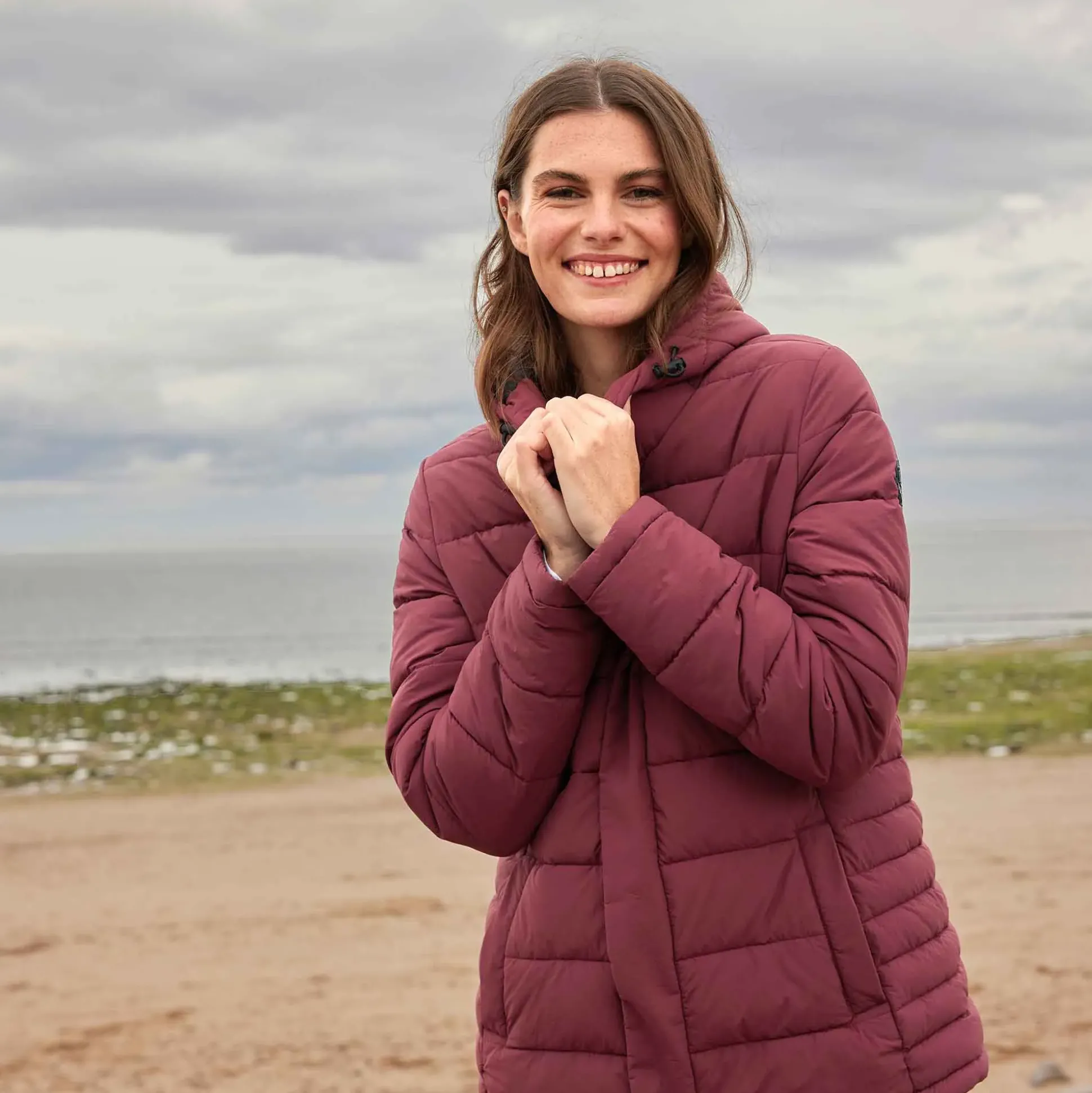 Sleight Womens Short Insulated Parka - Burgundy