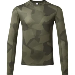 Snowdon Mens Thermal Crew Neck Base Layer - Khaki Camo Print