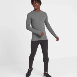 Snowdon Mens Thermal Crew Neck Base Layer - Grey Marl