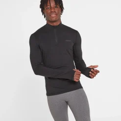 Snowdon Mens Thermal Quarter Zip Base Layer - Black