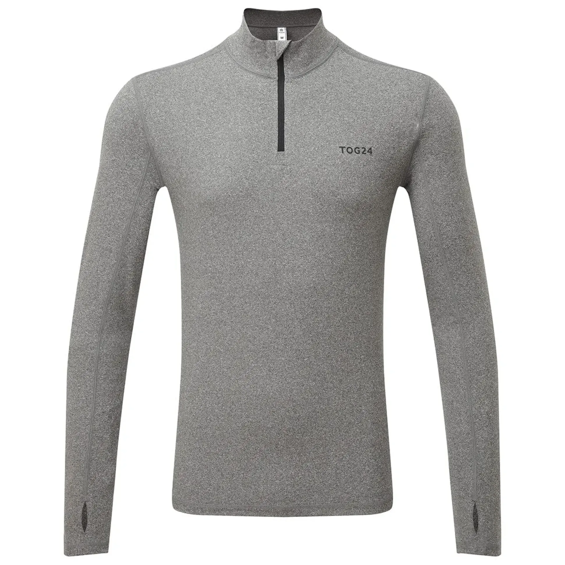 Snowdon Mens Thermal Quarter Zip Base Layer - Grey Marl