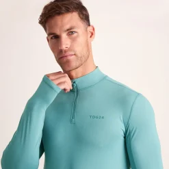 Snowdon Mens Thermal Quarter Zip Base Layer - Steel Teal