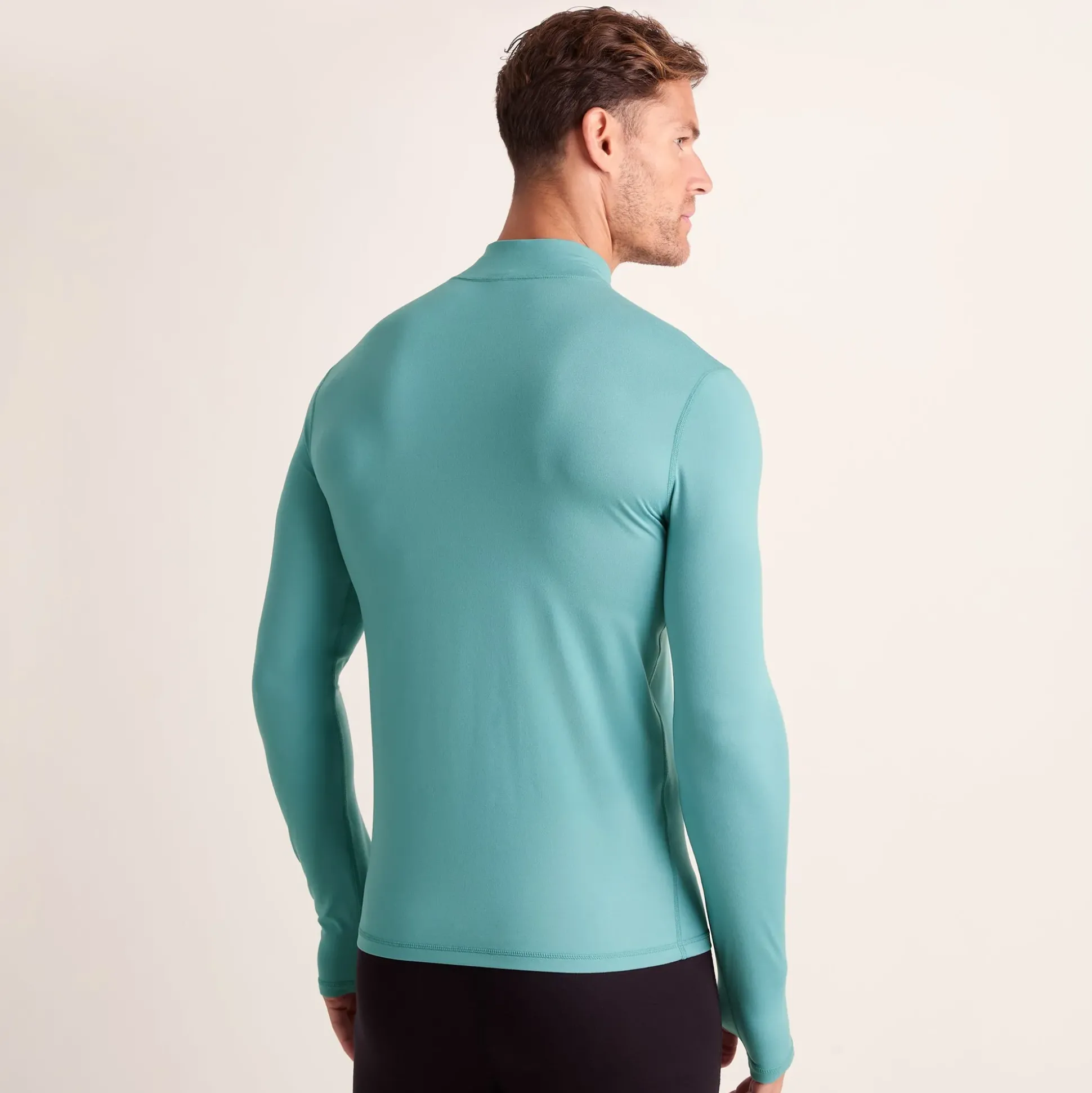 Snowdon Mens Thermal Quarter Zip Base Layer - Steel Teal