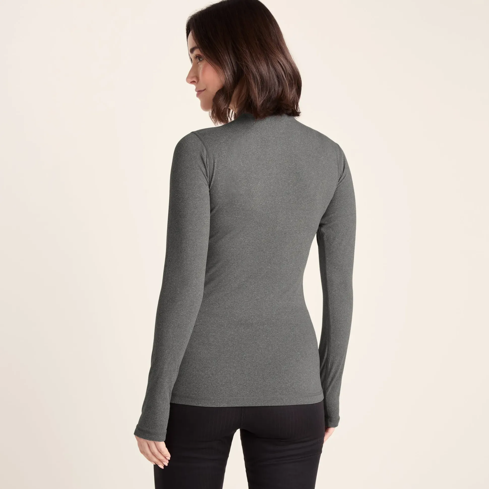 Snowdon Womens Thermal Base Layer Quarter Zip - Grey Marl