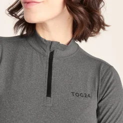 Snowdon Womens Thermal Base Layer Quarter Zip - Grey Marl