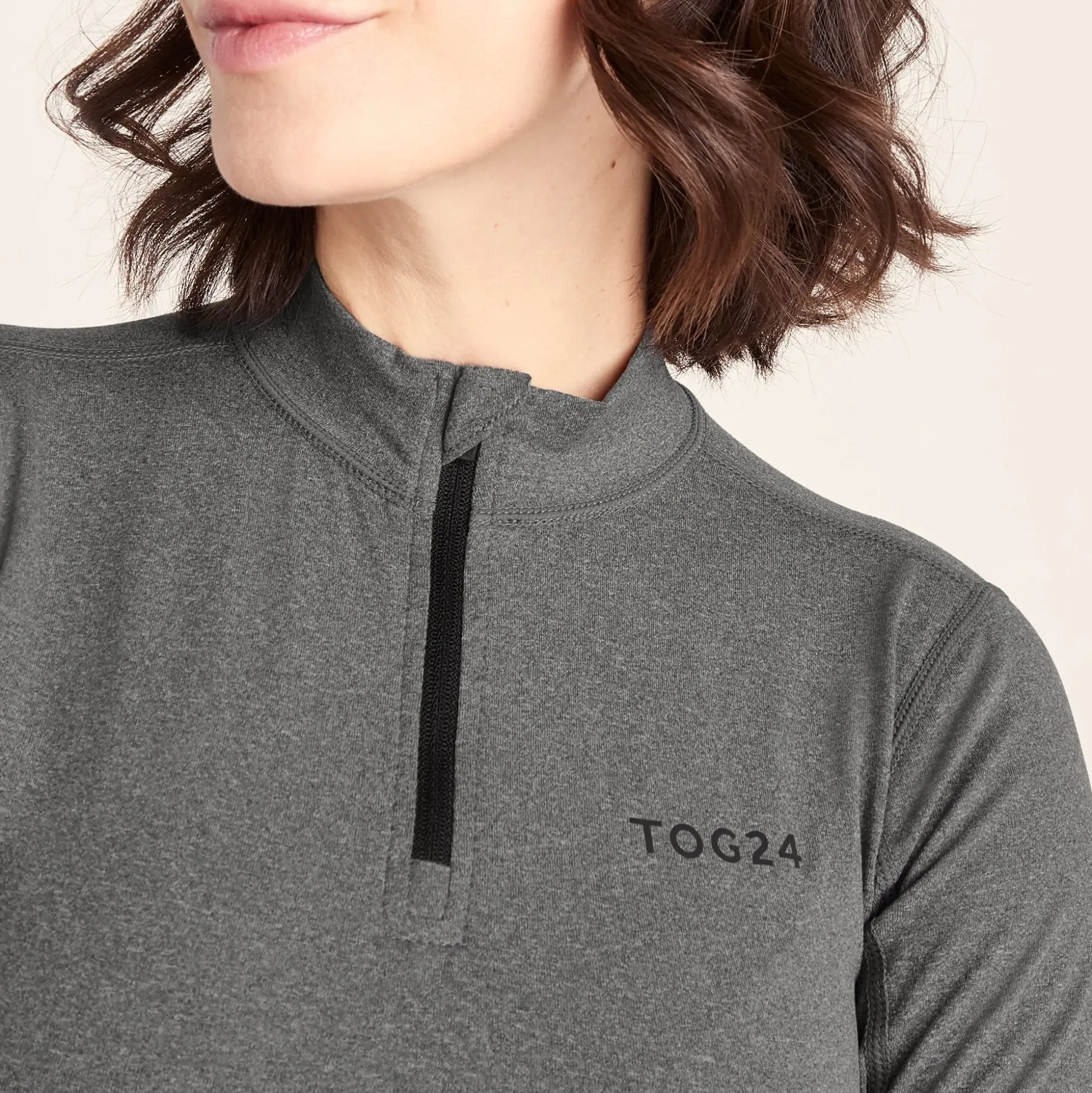Snowdon Womens Thermal Base Layer Quarter Zip - Grey Marl