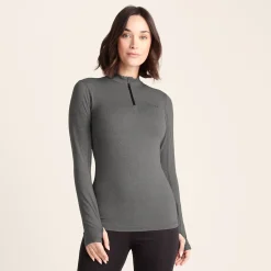 Snowdon Womens Thermal Base Layer Quarter Zip - Grey Marl