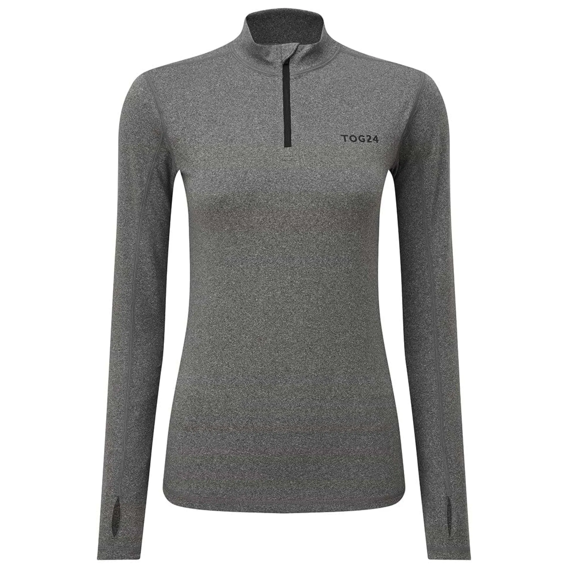 Snowdon Womens Thermal Base Layer Quarter Zip - Grey Marl