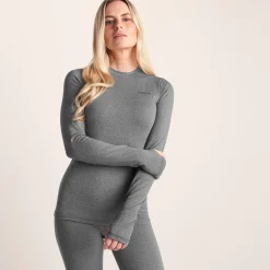 Snowdon Womens Thermal Crew Neck Base Layer - Grey Marl